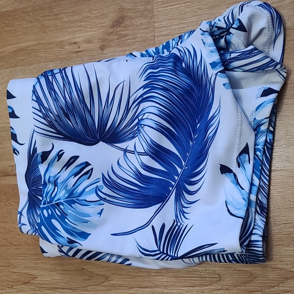 Bathing suit shorts cover up blue palm by Sea Grove sz Large - Picture 4 of 4